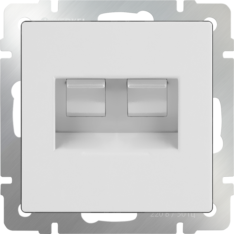 Розетка двойная Ethernet RJ-45 (белая) 