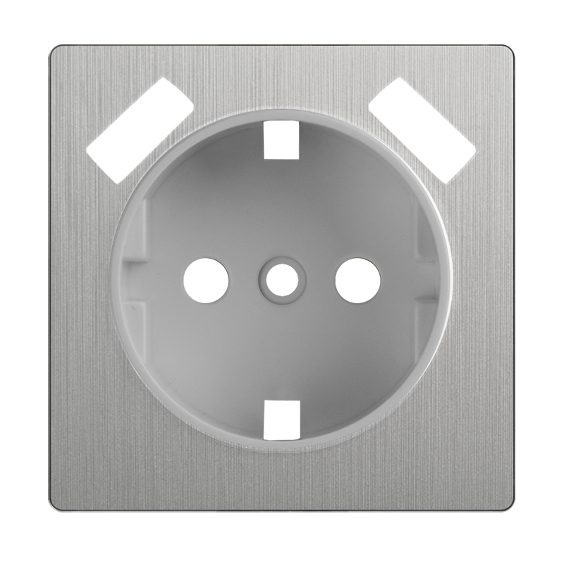 Накладка  для розетки USB (cеребряный рифленый) 