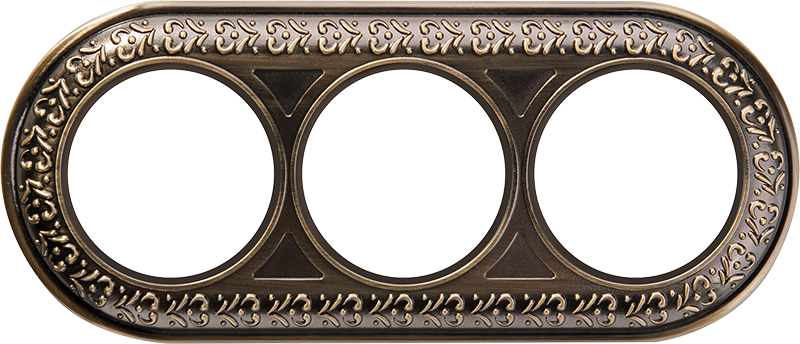 WL70-frame-03 Рамка на 3 поста (бронза)
