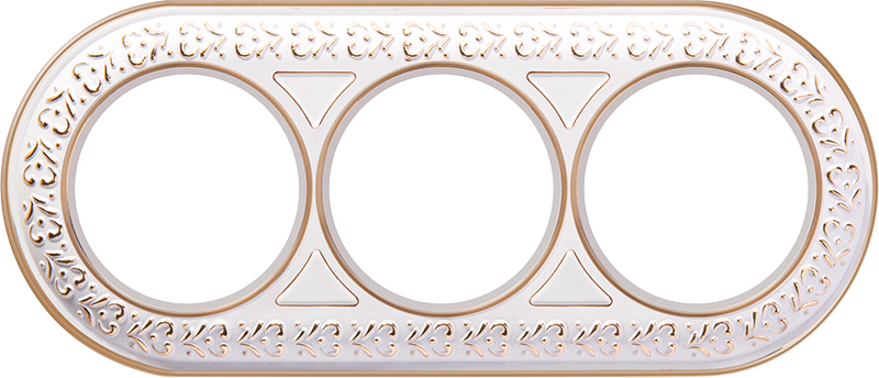 WL70-frame-03 Рамка на 3 поста (белое золото)